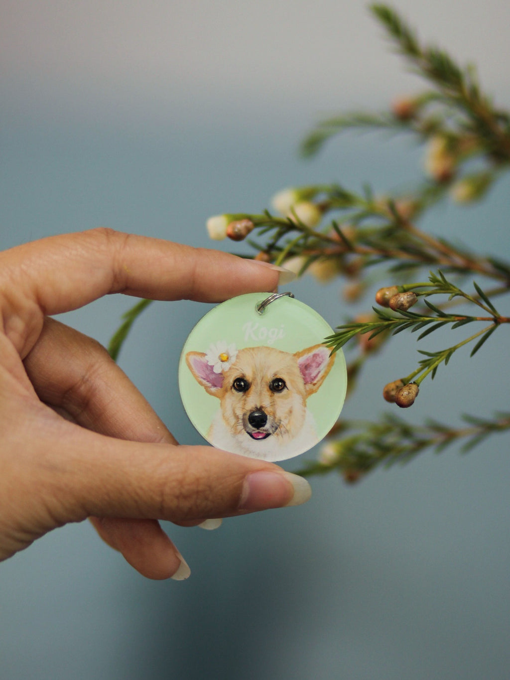 Hand-painted Pet Keychain, Custom Pet Portrait, Pet Gift, Art Keychain, Dog Cat Pet Keychain