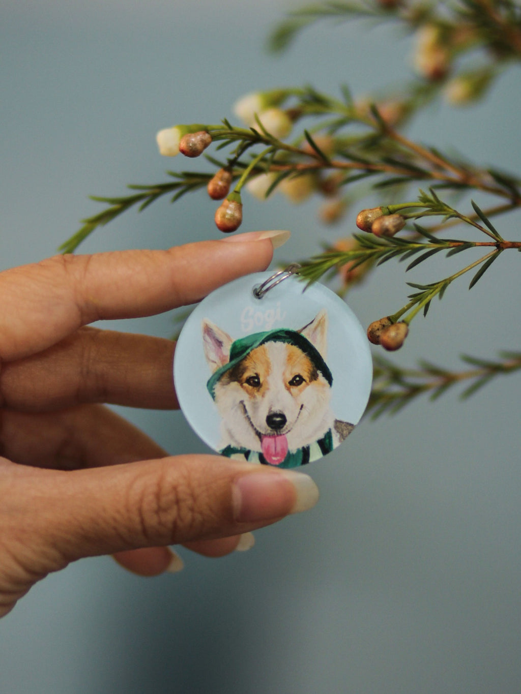 Hand-painted Pet Keychain, Custom Pet Portrait, Pet Gift, Art Keychain, Dog Cat Pet Keychain