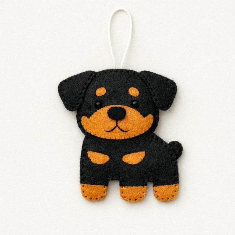 Handmade Felt Dog Ornament, Dogs Fabric Ornament Gift, Custom Name Pet Ornament, Hanging Decor, Ornament Craft, Holiday Ornament