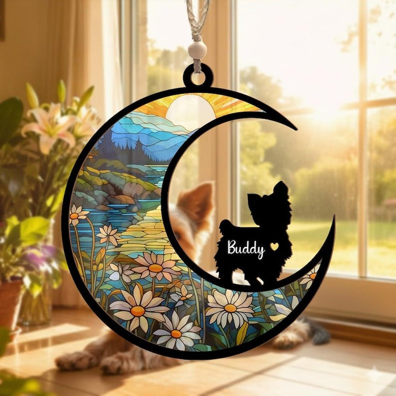 Personalized Dog Cat Loss Sympathy Gift, Custom Pet Memorial Acrylic Suncatcher, Pet Memorial Gift, Loss of Dog Gift, Dog Remembrance Gift