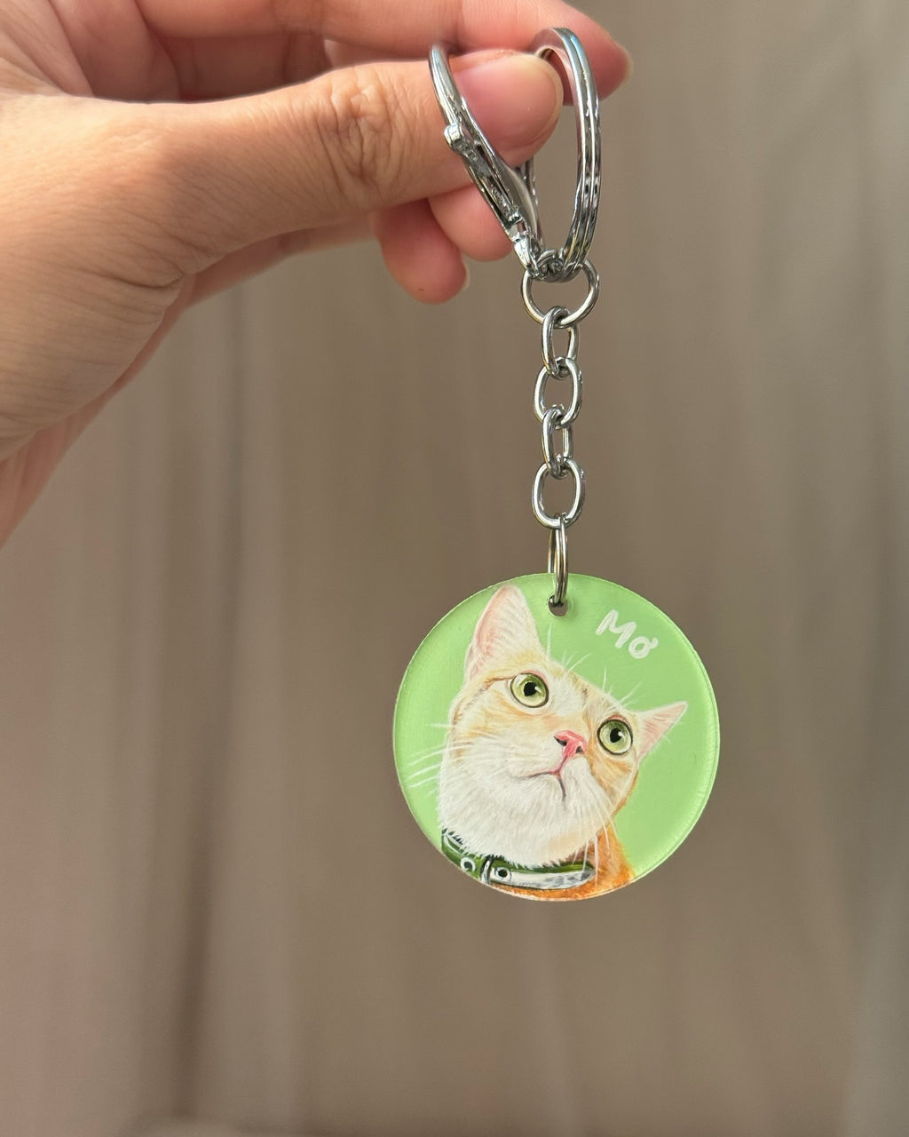 Hand-painted Pet Keychain, Custom Pet Portrait, Pet Gift, Art Keychain, Dog Cat Pet Keychain