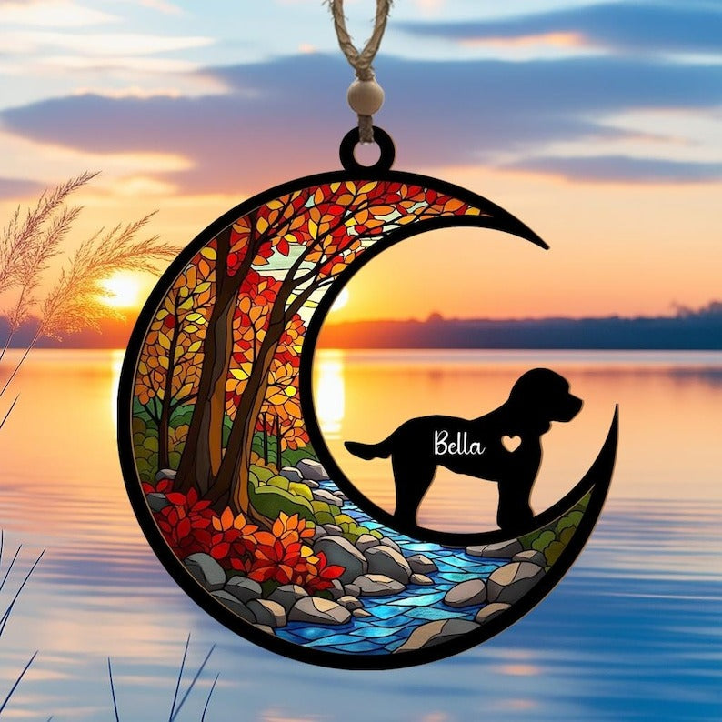 Personalized Dog Cat Loss Sympathy Gift, Custom Pet Memorial Acrylic Suncatcher, Pet Memorial Gift, Loss of Dog Gift, Dog Remembrance Gift
