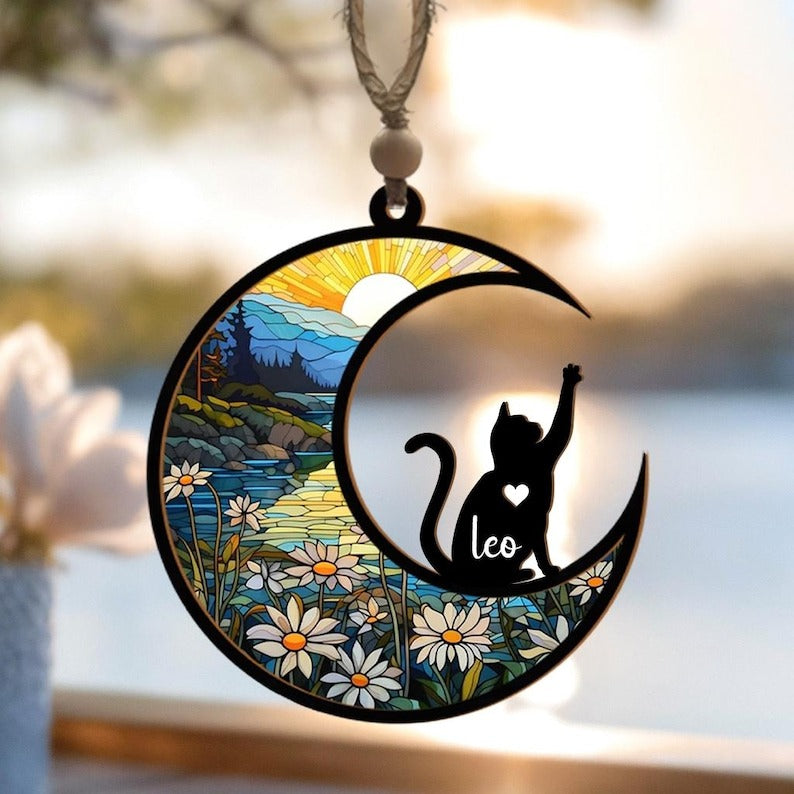 Personalized Dog Cat Loss Sympathy Gift, Custom Pet Memorial Acrylic Suncatcher, Pet Memorial Gift, Loss of Dog Gift, Dog Remembrance Gift