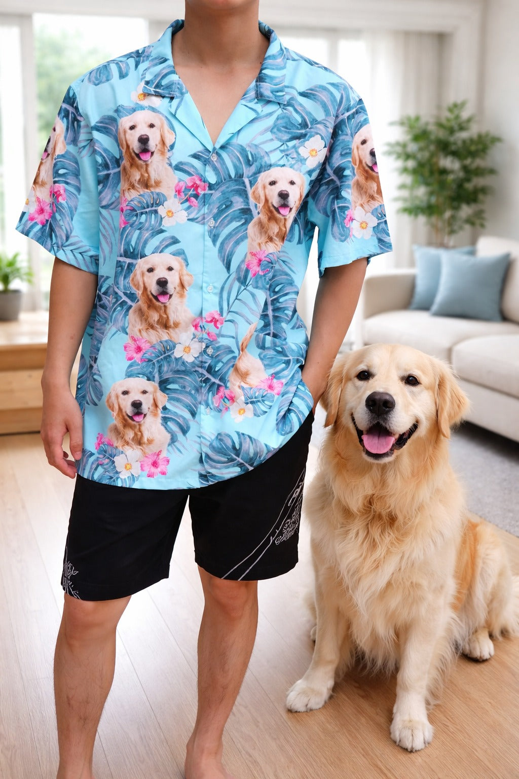 Personalized Photo Hawaiian Shirt, Custom Dog Cat Face Holiday Tropical Pattern Shirt, Beach Shirt, Hawaiian Shirt, Summer Shirt, Funny Pet Shirt