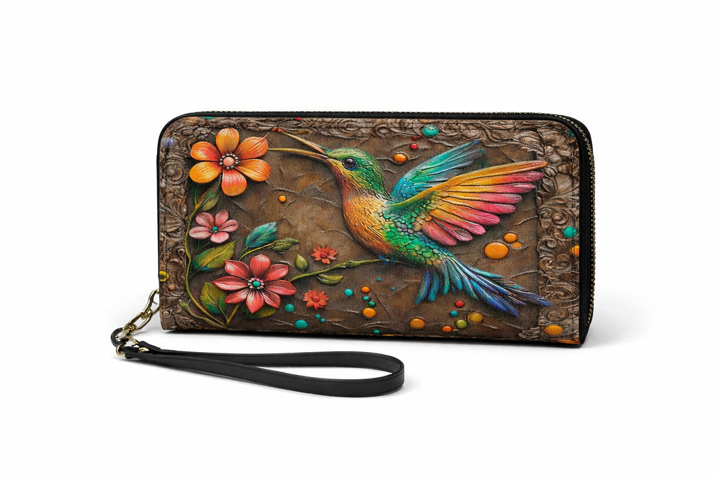 Vintage Hummingbird Leather Handbag, Hummingbird Wallet/Shoulder Bag, Custom Bird Bag, Retro Handbag, Animal Lover Bag