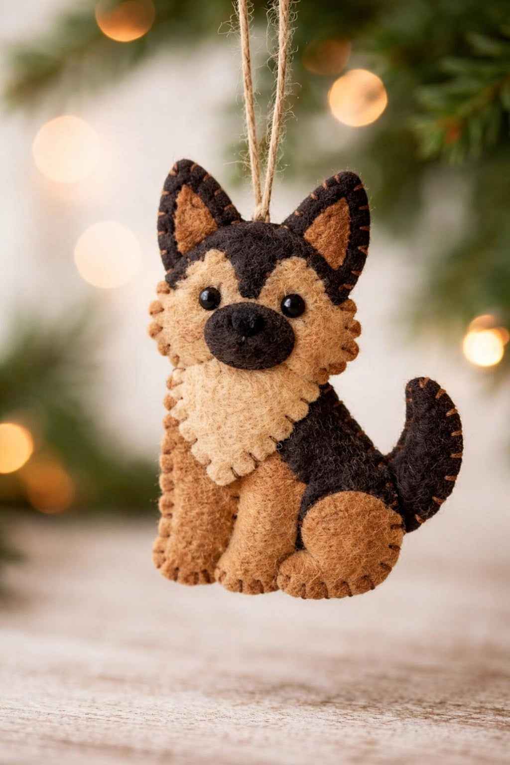 Handmade Felt Dog Ornament, Dogs Fabric Ornament Gift, Custom Name Pet Ornament, Hanging Decor, Ornament Craft, Holiday Ornament