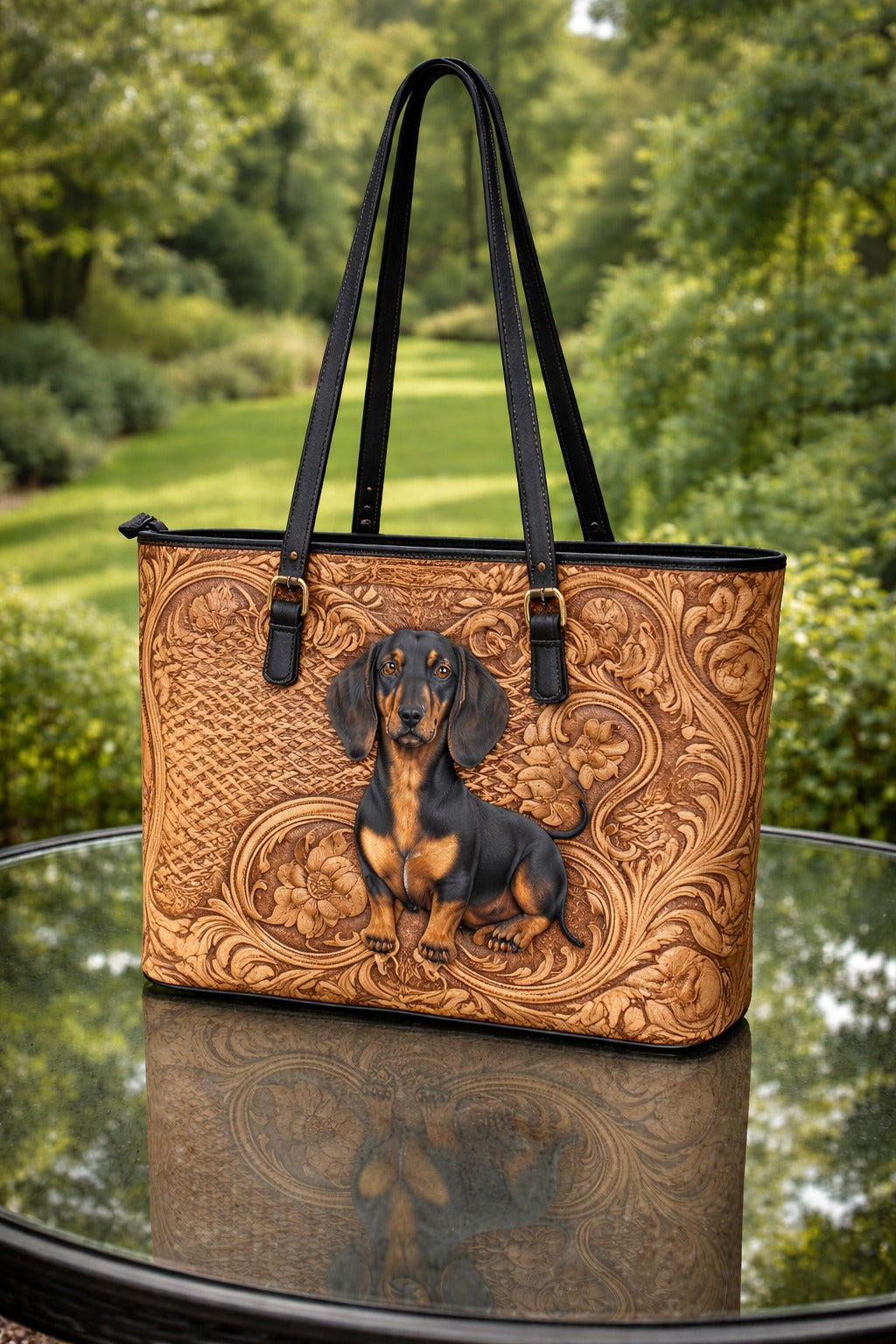 Vintage Dachshund Leather Handbag, Dachshund Wallet/Shoulder Bag, Custom Pet Bag, Retro Handbag, Dog Mom Bag Gift