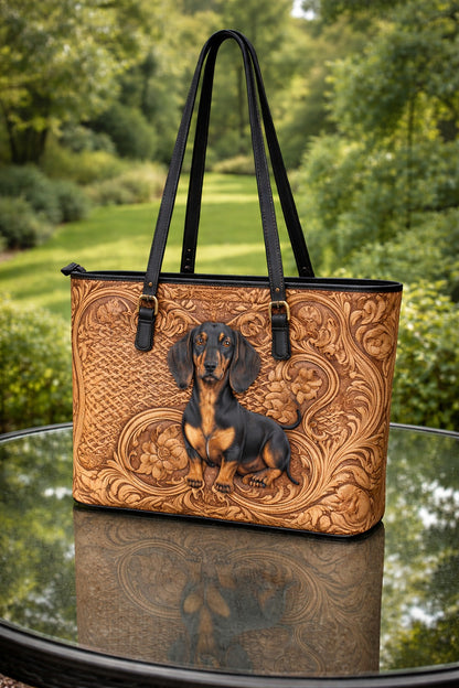 Vintage Dachshund Leather Handbag, Dachshund Wallet/Shoulder Bag, Custom Pet Bag, Retro Handbag, Dog Mom Bag Gift