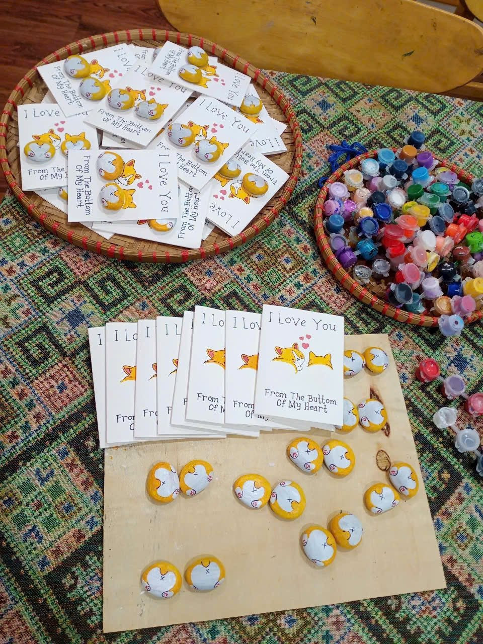 Hand-painted pebble gift cards, custom pet artwork, birthday cards, handmade art cards, Birthday Card