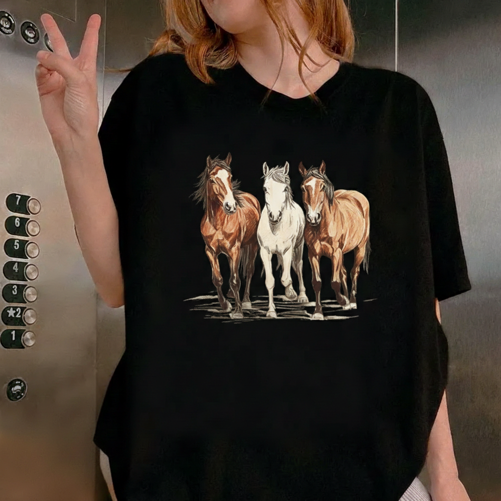 Western Horses Shirt, Horse Lovers Gift, Cute Women Western Gift, Cowgirl Gift, Cute Western Horses, Cute Women Gift