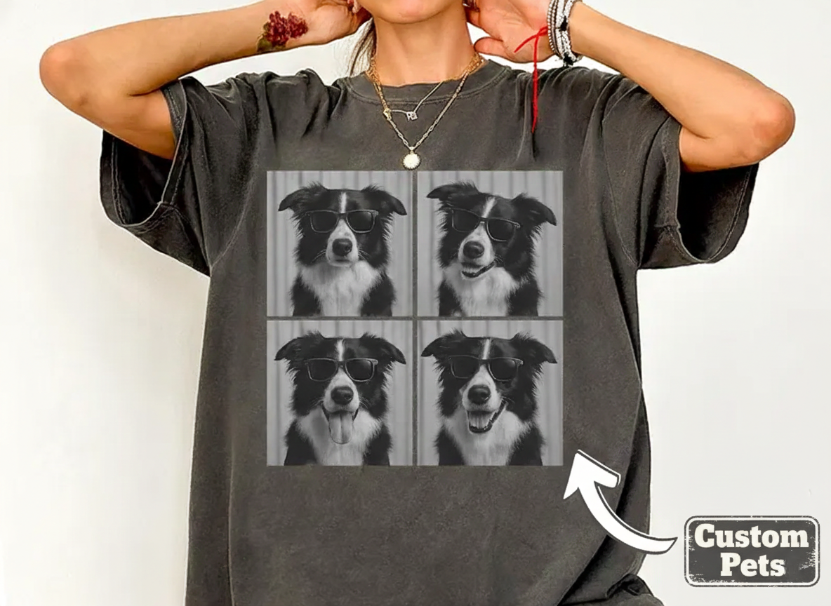 Border Collie Shirt, Photobooth Border Collie Dog Tshirt, Funny Dog Comfort Colors Shirt, Border Collie Lover Gifts, Border Collie Mom Gift