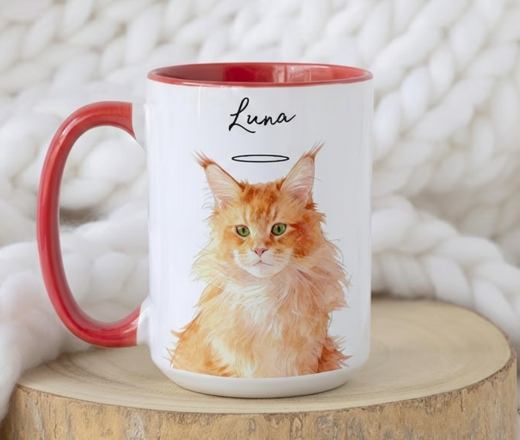 Custom Pet Mug from Photo + Name – Personalized Dog & Cat Photo Mug, Custom Pet Coffee Cup, Dog Mom Mug, Cat Dad Gift, New Pet Present