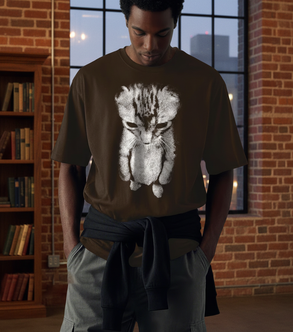 Sad Kitten Meme Standing Cat T-Shirt