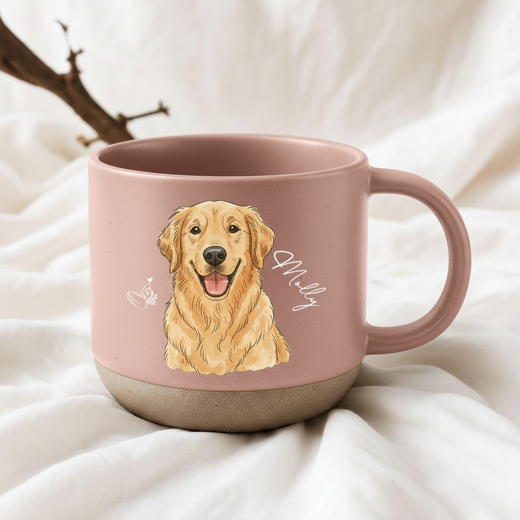 Personalized Watercolor Golden Retriever Mug, Custom Dog Remembrance Gifts