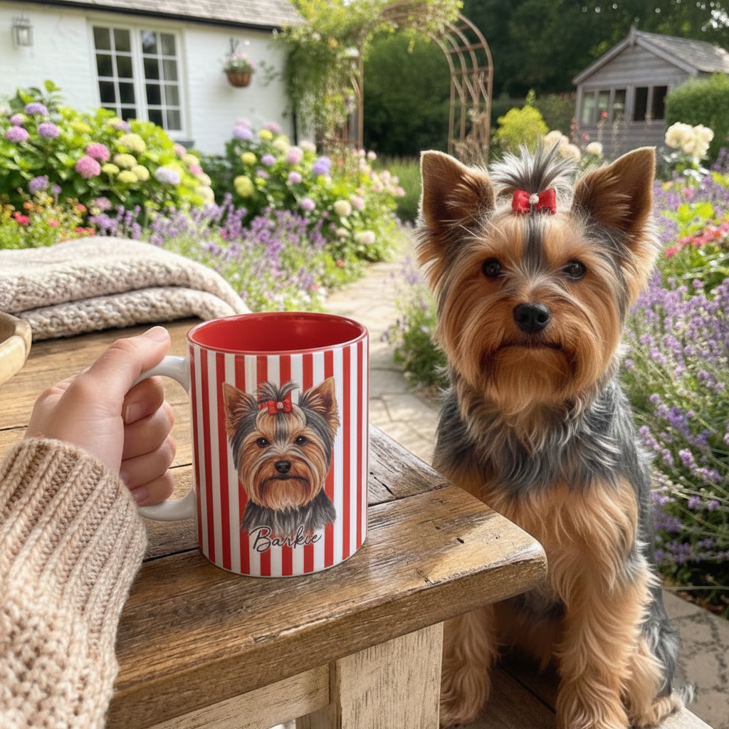 Custom Pet PicturePortrait Mug, Personalized Watercolor Drawing from Dog Photo Cup, Pet Face