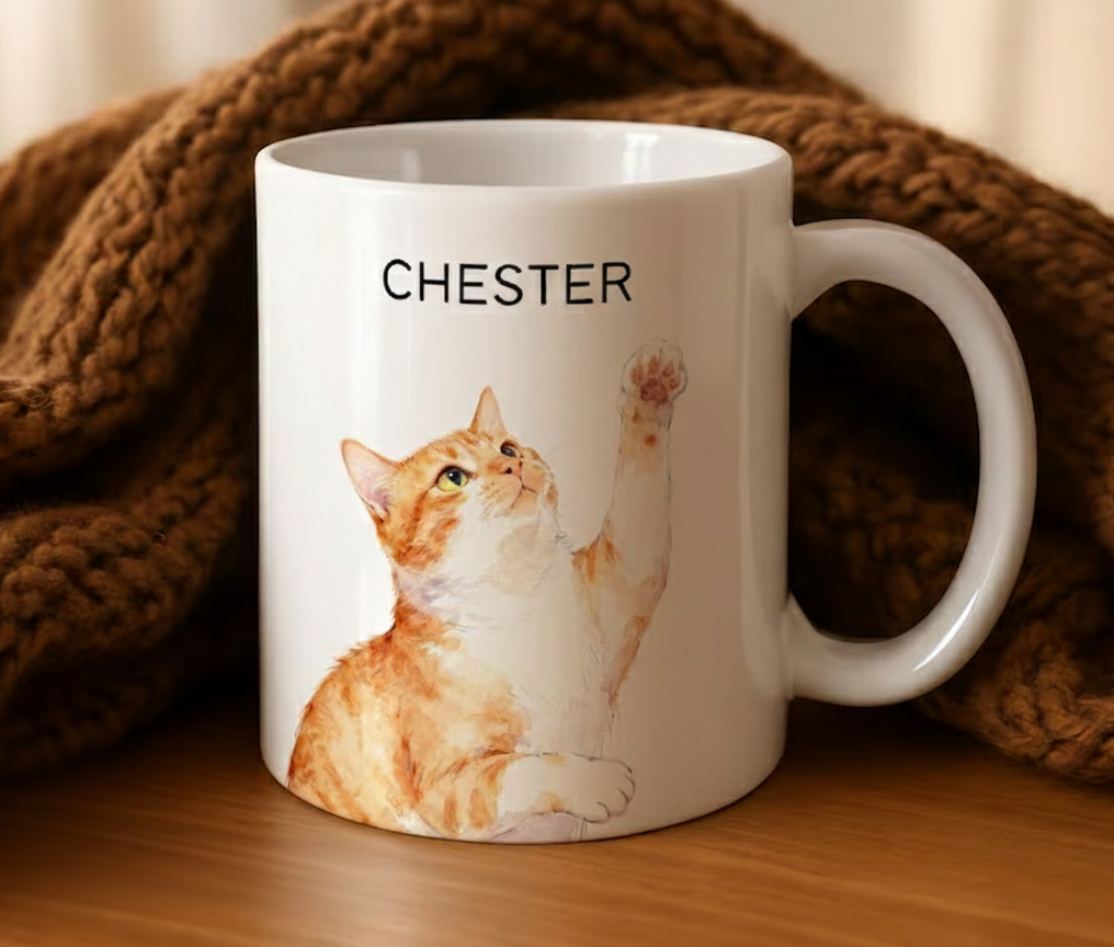 Custom Pet Mug from Photo + Name – Personalized Dog & Cat Photo Mug, Custom Pet Coffee Cup, Dog Mom Mug, Cat Dad Gift, New Pet Present