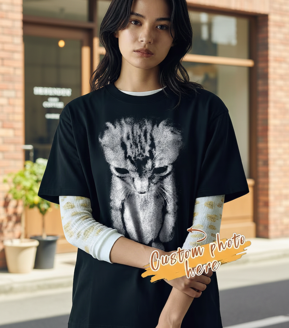 Sad Kitten Meme Standing Cat T-Shirt