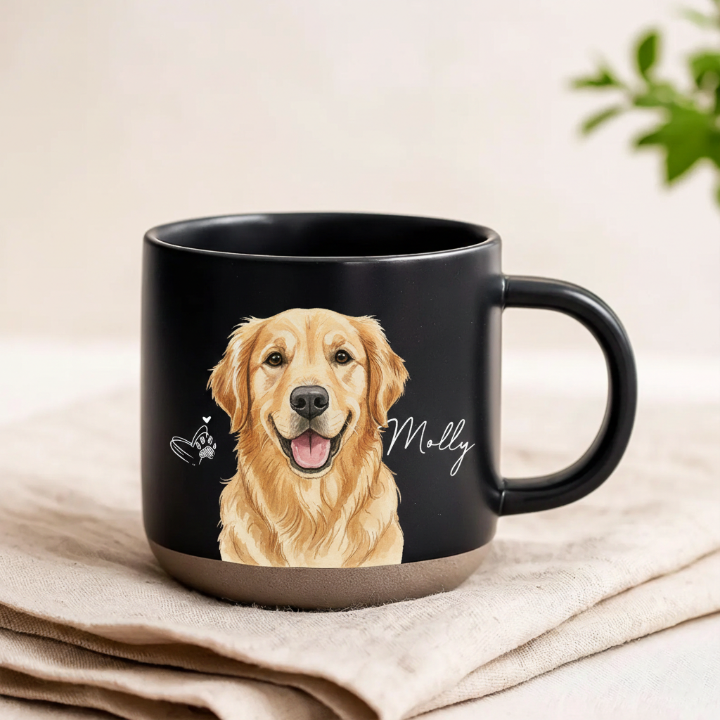 Personalized Watercolor Golden Retriever Mug, Custom Dog Remembrance Gifts