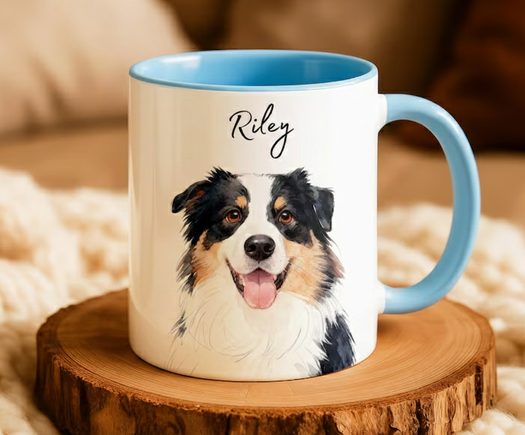 Custom Pet Mug from Photo + Name – Personalized Dog & Cat Photo Mug, Custom Pet Coffee Cup, Dog Mom Mug, Cat Dad Gift, New Pet Present