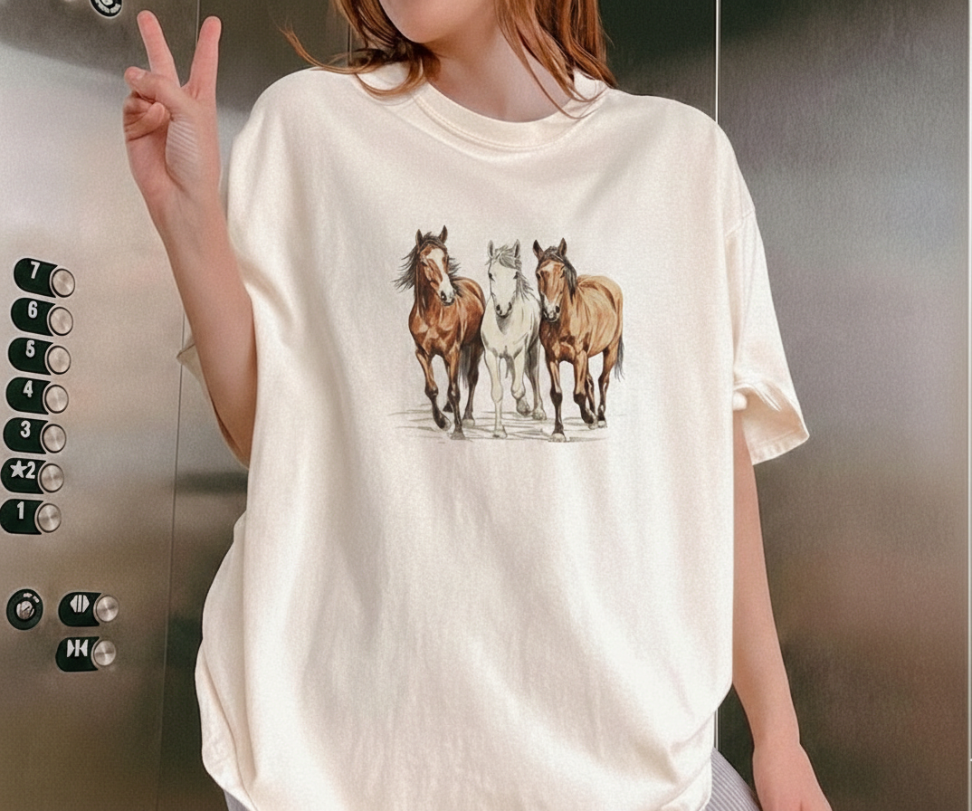Western Horses Shirt, Horse Lovers Gift, Cute Women Western Gift, Cowgirl Gift, Cute Western Horses, Cute Women Gift