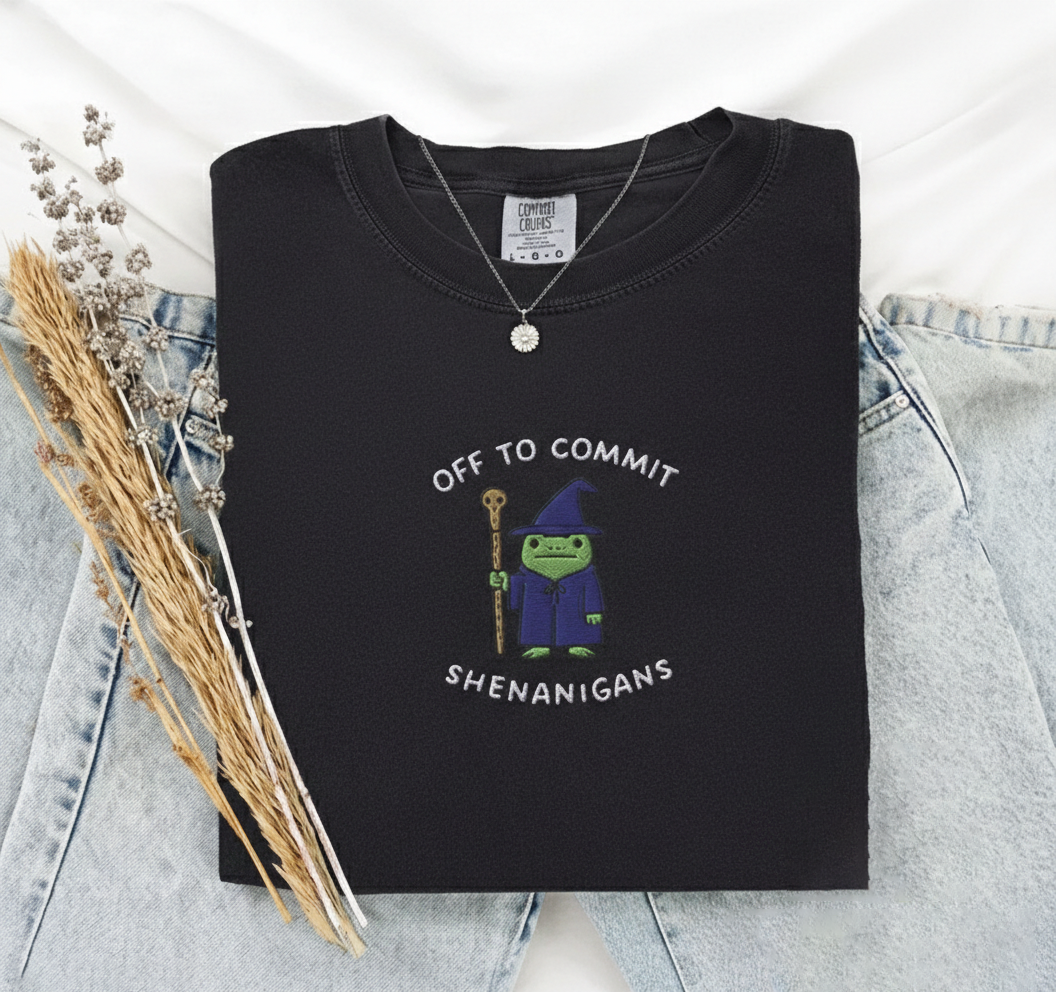 We Ride at Dawn T-Shirt, Funny Frog and Goose Tee, Embroidered Comfort Colors 1717, Chaotic Animal Shirt, Whimsical Gamer Gift (Copy)