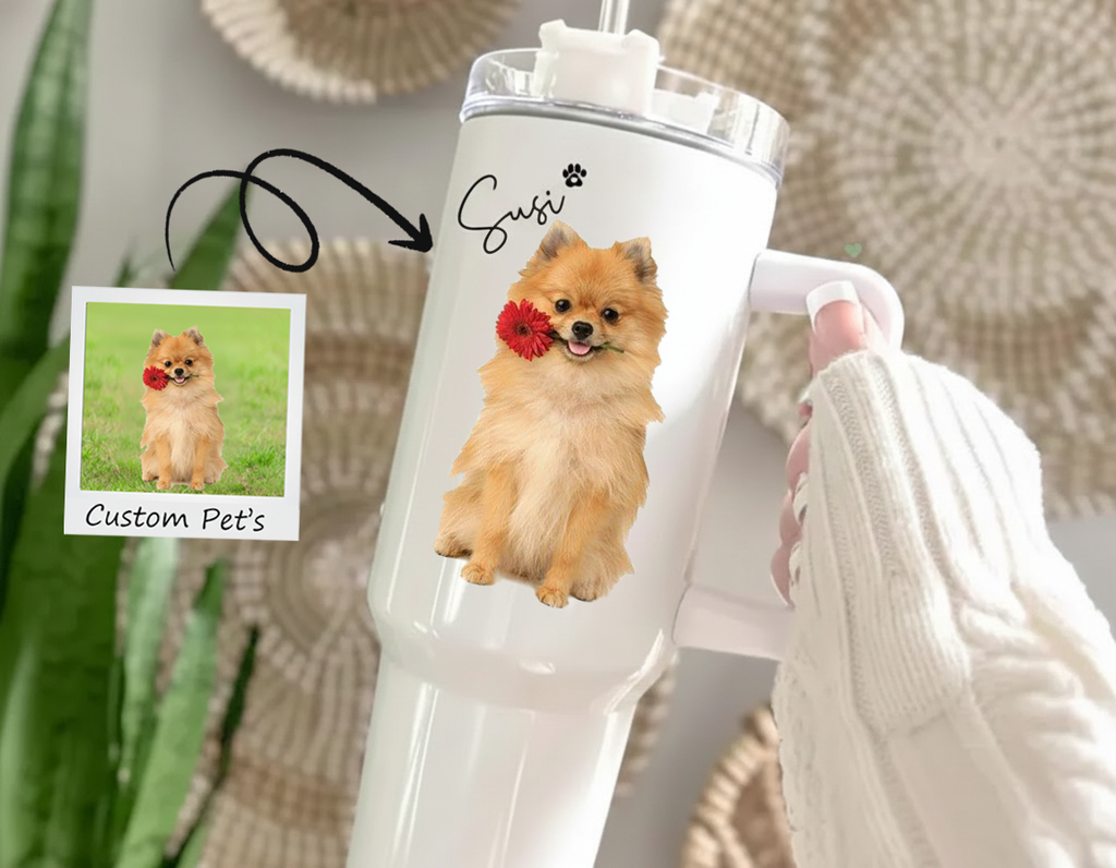 Custom Dog Portrait Tumbler, Custom Dog Photo Tumbler, Personalized Dog Memorial Gift