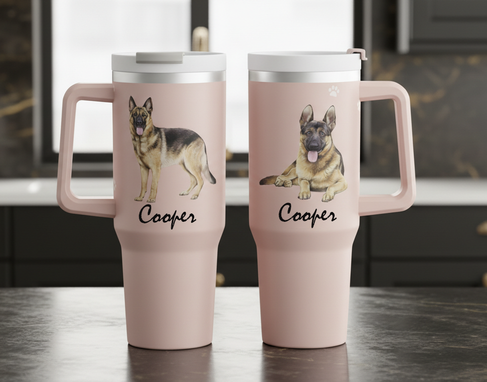 Custom Pet Photo Tumbler, Personalized Dog or Cat Portrait Cup, Memorial Gift for Pet Owners