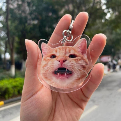 Custom Pet Photo Keychain, Funny Pet Keychain, Personalized Pet Photo Keychain, Cat Dog Memorial Gift, Holiday Gift for Pet Lovers