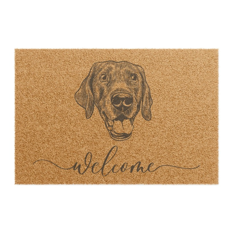Personalized Pet Doormat, Custom Family Name Mat, Natural Coir Fibe, Dog Cat Doormat, Custom Pet Decor, Home Decor