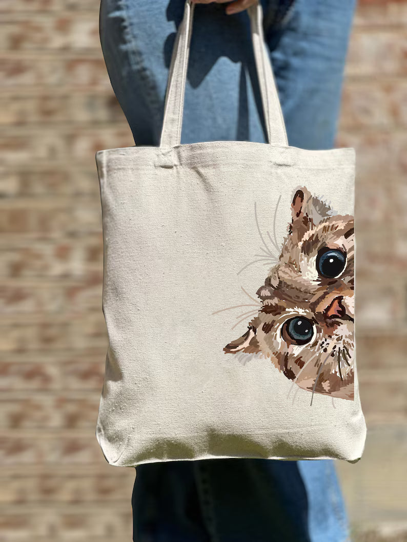Funny Cat Tote Bag, Cat Tote Bag, Cat Lover Gift, Cat Mom Tote, Cute Tote Bag, Canvas Bag, Aesthetic Bag, Casual Canvas Tote, Gift Tote Bag