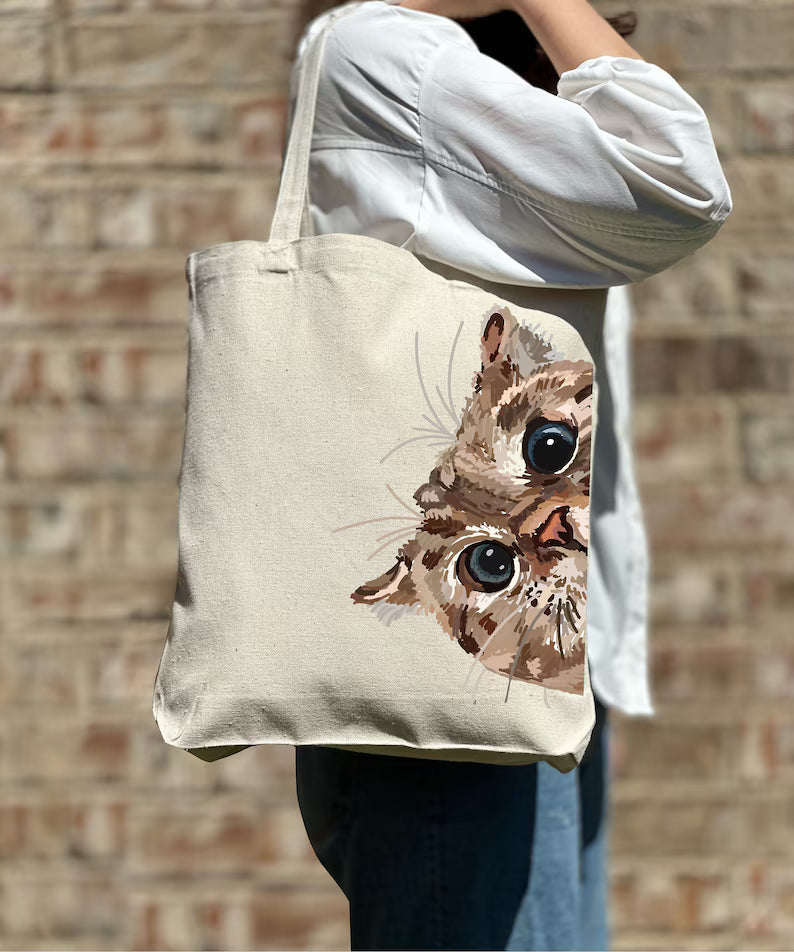 Funny Cat Tote Bag, Cat Tote Bag, Cat Lover Gift, Cat Mom Tote, Cute Tote Bag, Canvas Bag, Aesthetic Bag, Casual Canvas Tote, Gift Tote Bag