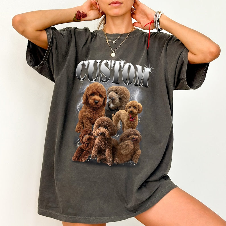 Comfort Colors® Custom Bootleg Rap PET Shirt, Custom Pet, Custom Retro Graphic 90s Tshirt, Dog Bootleg Shirt, Your Own Bootleg Your Design