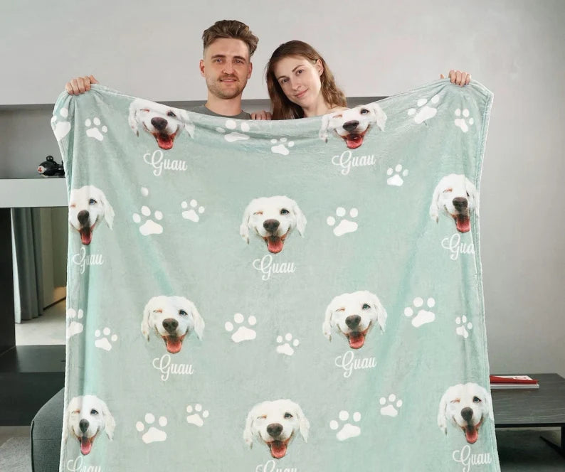 Personalized Dog Blanket with Name | Custom Photo Blanket for Dog | Custom Pet Photo Blanket | Personalized Dog Lover Gift | Gift for Pet