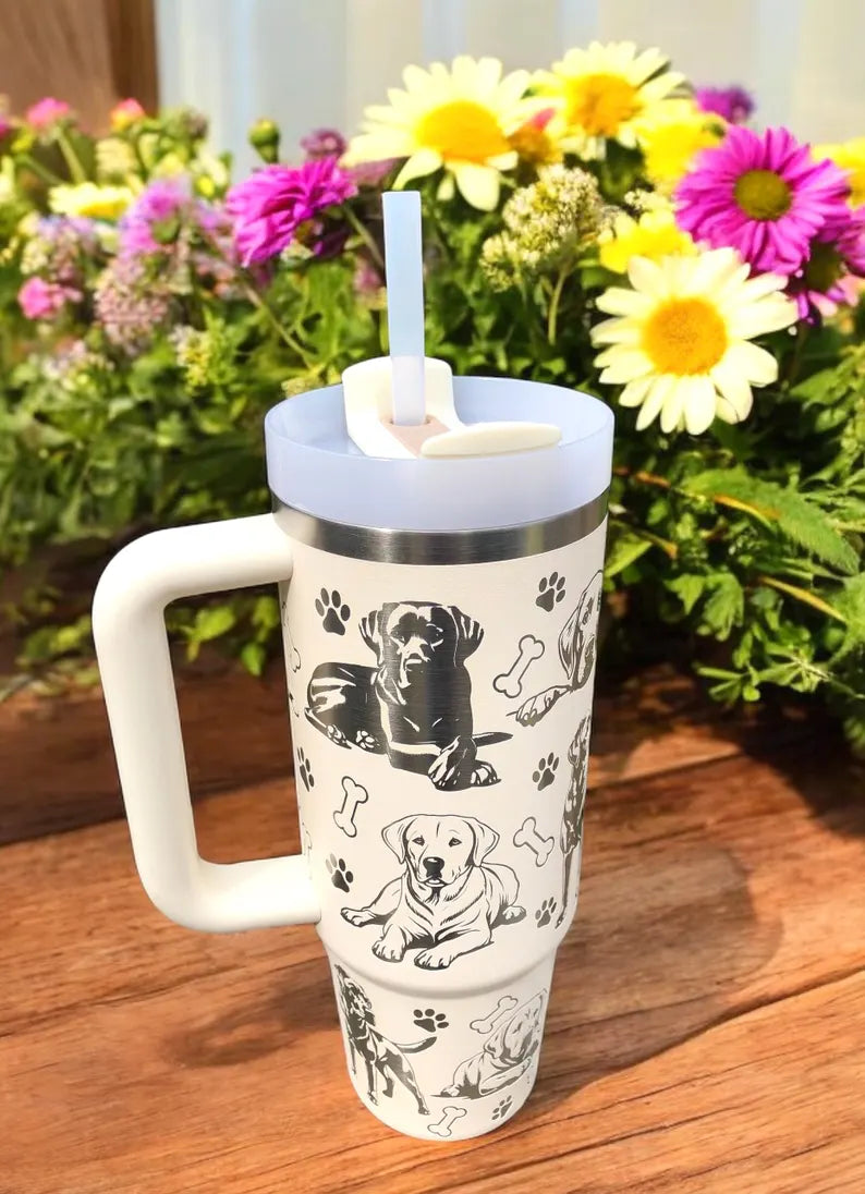 Engraved Labrador Retriever 40 oz Tumbler,Retriever 40 Oz Stanley,Lab Retrievers,Labrador Retriever Cup,Dog Mom Gift,Labradors,Engraved Labs