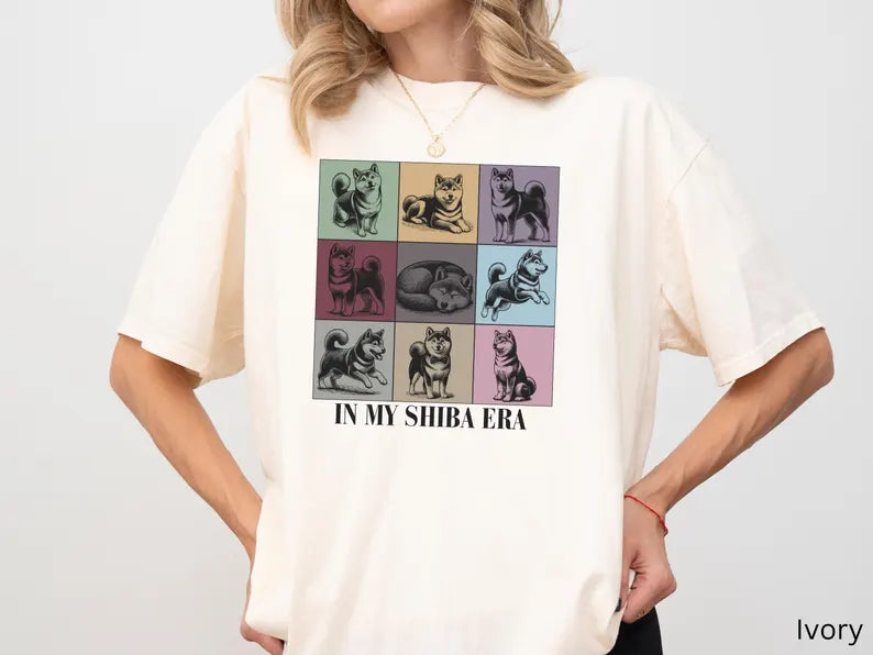 In My Shiba Inu Era Dog Shirt, Dog Mom Mama Lover Owner Tee T-shirt Tshirt Sweatshirt, Gift for Kids Women, Birthday Christmas Mothers Day