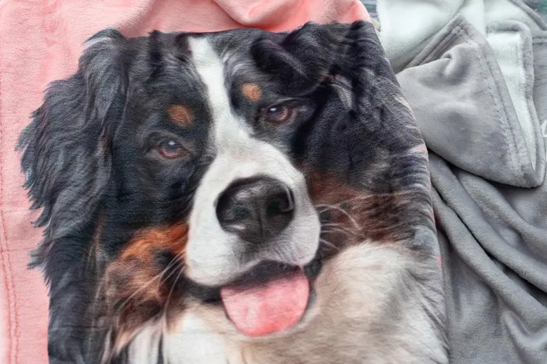 Personalized Pet Photo Blanket: Custom Dog Cat Memorial Gift