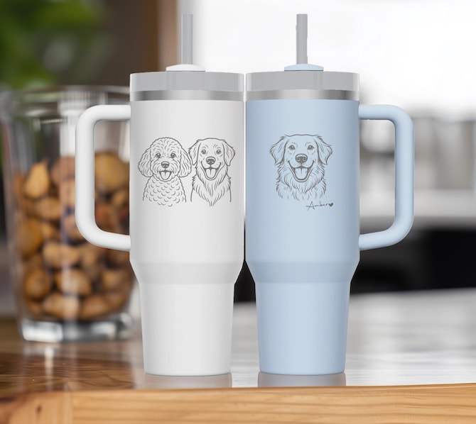 Custom Pet Tumbler, Personalized for Cat Owner, Cat Mom/Dad Gift, Multiple Cats Option
