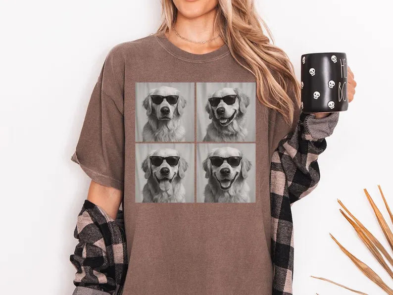Golden Retriever Shirt, Photobooth Golden Dog Tshirt, Funny Dog Comfort Colors Shirt, Golden Retriever Lover Gifts, Dog Mom Gift