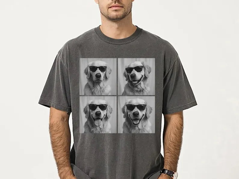 Golden Retriever Shirt, Photobooth Golden Dog Tshirt, Funny Dog Comfort Colors Shirt, Golden Retriever Lover Gifts, Dog Mom Gift