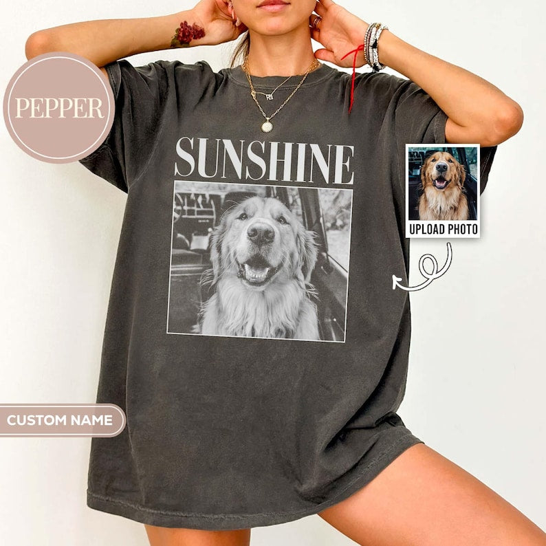 Custom Pet Photo Shirt, Personalized Comfort Colors Pet Shirt, Customized Picture Pet Shirt