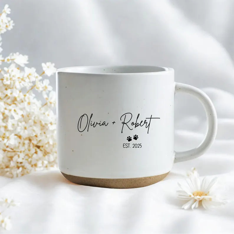 Custom Dog Engagement Pottery Mug, Personalized My Humans Are Getting Married Mug, Custom Pet Wedding Gift