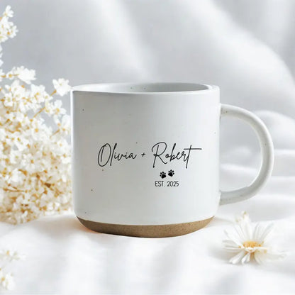 Watercolor Pet Portrait Pottery Mug - Personalized Dog & Cat Photo Coffee Cup With Name - Gift For Pet Lovers