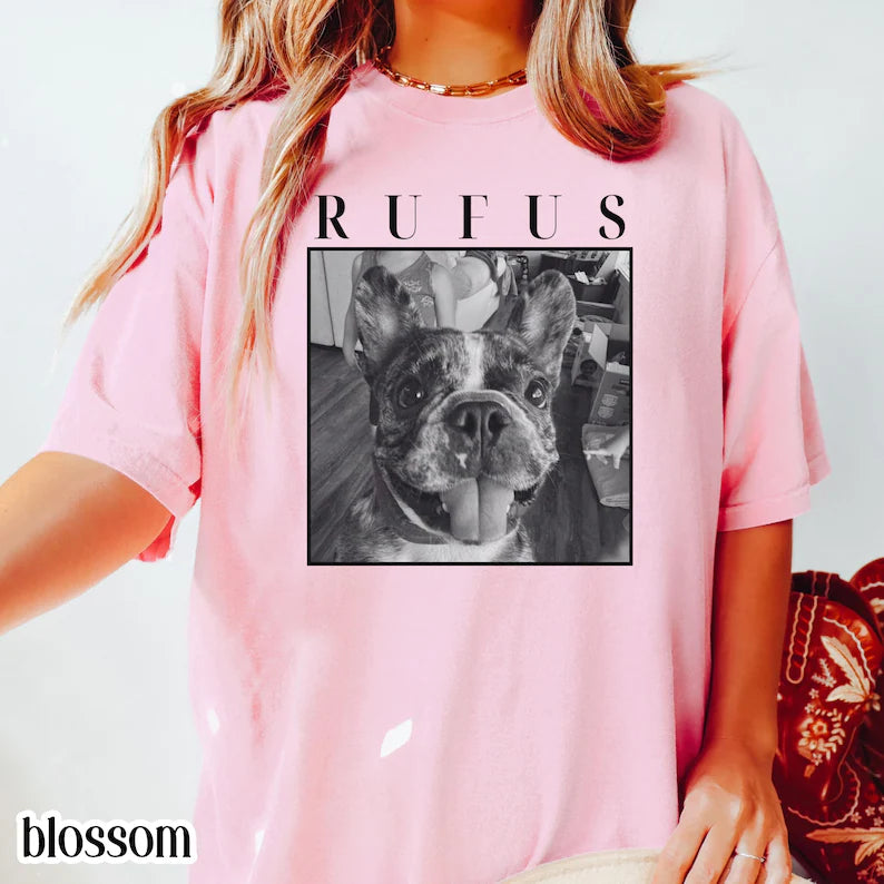 Custom Pet Photo Comfort Colors Shirt Personalized Pet Shirt Dog Cat Picture Tshirt Dog Lover Gift Funny Cat TeePet Loss Memorial Gift