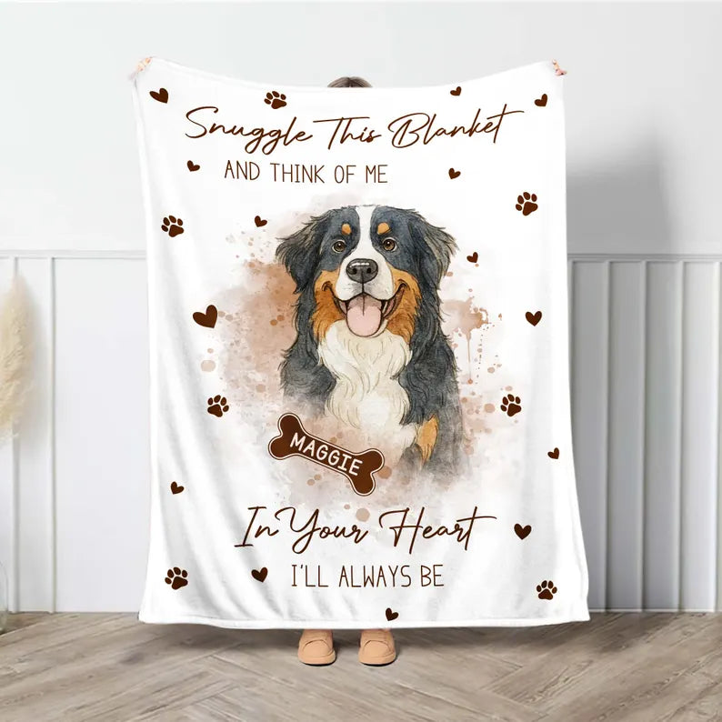Personalized Dog Memorial Photo Blanket Gift, Dog Loss Pet Memory Gifts, Pet Loss Keepsake Remembrance Gift For Dog Mom Dad Bereavement Gift