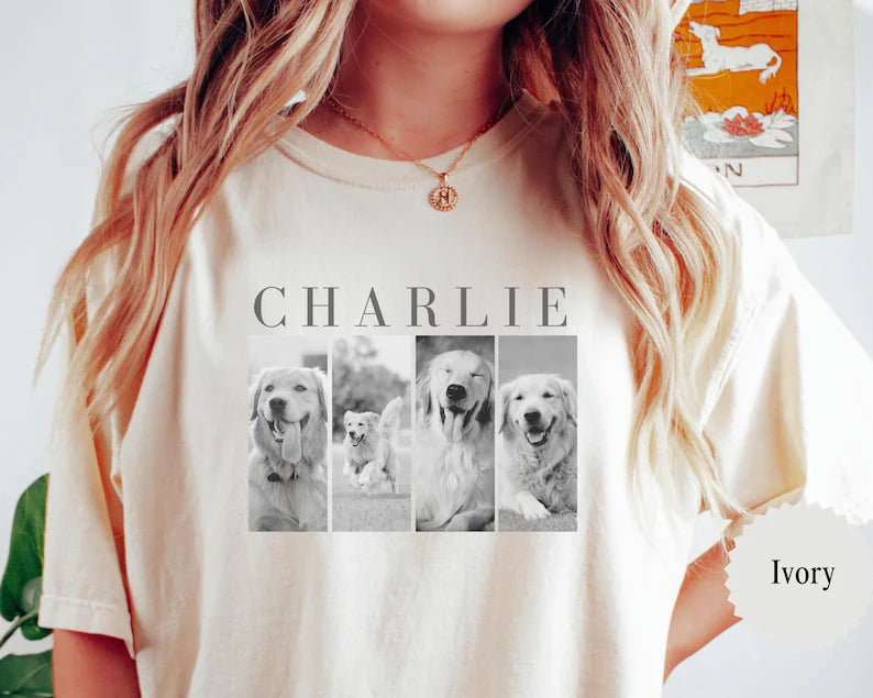 Custom Golden Retriever Shirt, Personalized Pet Photo Golden Retriever Lover Gift, Dog Mom Gift