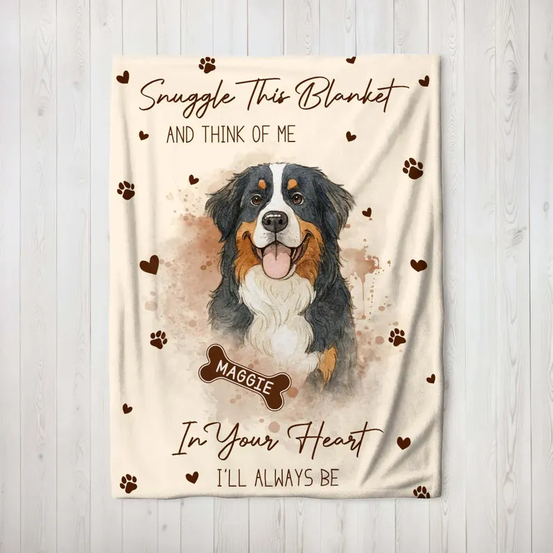 Personalized Dog Memorial Photo Blanket Gift, Dog Loss Pet Memory Gifts, Pet Loss Keepsake Remembrance Gift For Dog Mom Dad Bereavement Gift