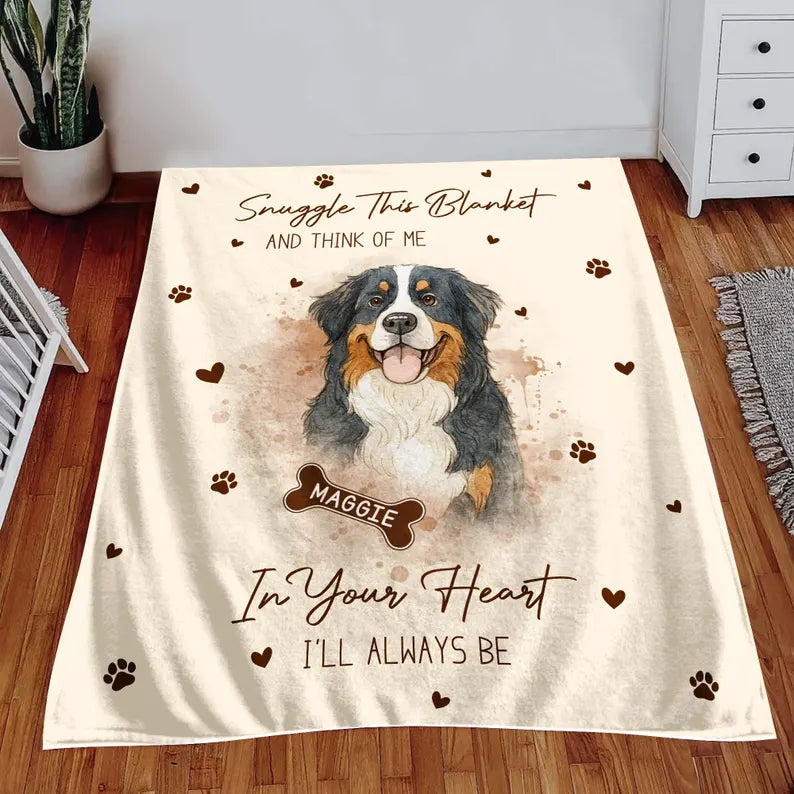 Personalized Dog Memorial Photo Blanket Gift, Dog Loss Pet Memory Gifts, Pet Loss Keepsake Remembrance Gift For Dog Mom Dad Bereavement Gift