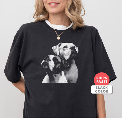 Comfort Colors Boxer Dog Graphic T-Shirt: Vintage Style