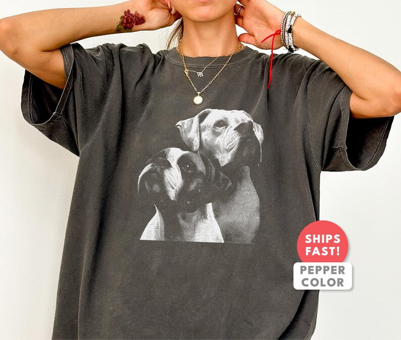 Comfort Colors Boxer Dog Graphic T-Shirt: Vintage Style