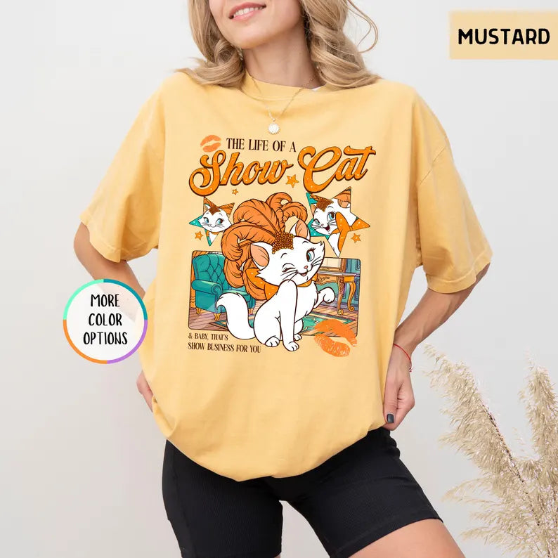 Comfort Colors® The Life of a Showcat Shirt, Funny Show Cat Tee, Retro Scottish Fold Cats Shirt, Concert Shirt, Music Lover, Show Girl Shirt